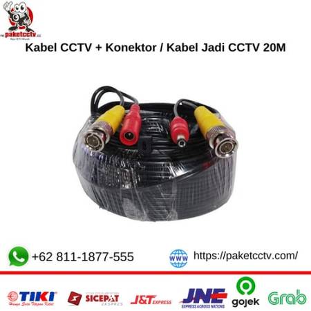 Kabel CCTV 20M lengkap konektor
